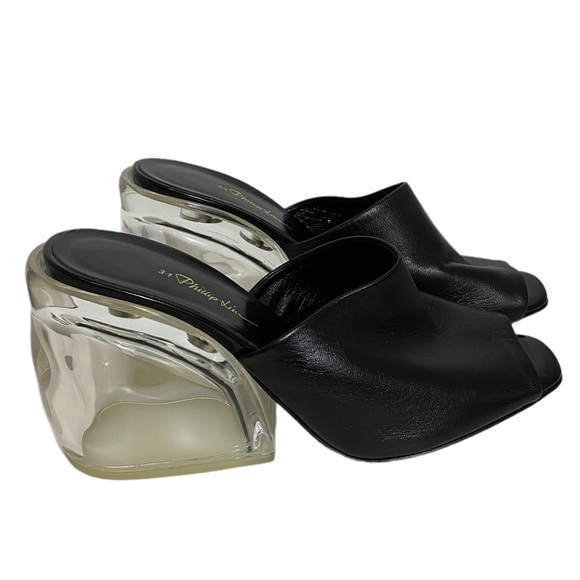 3.1 PHILLIP LIM PLEXI HEEL MULE BLACK - Picture 6 of 9